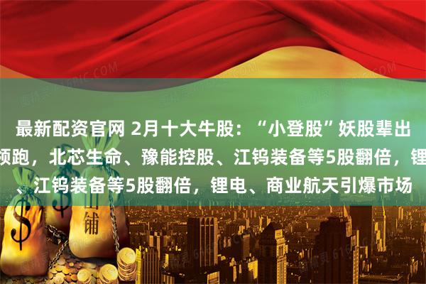 最新配资官网 2月十大牛股：“小登股”妖股辈出，电科蓝天暴涨640%领跑，北芯生命、豫能控股、江钨装备等5股翻倍，锂电、商业航天引爆市场